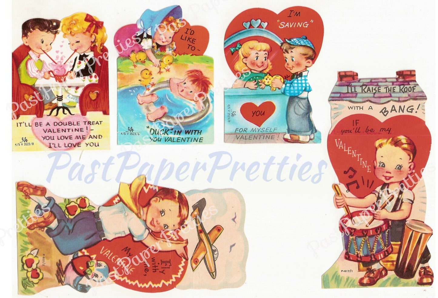 70 Vintage Printable Valentines c. 1950s Valentine Cards Cute Kitsch Girls Boys and Animals Images PDF Instant Digital Download