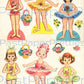 Vintage Paper Dolls Pretty Flower Girls c. 1960 Printable PDF Instant Digital Download Cute Seasonal Outfits for Every Month Kawaii Clip Art