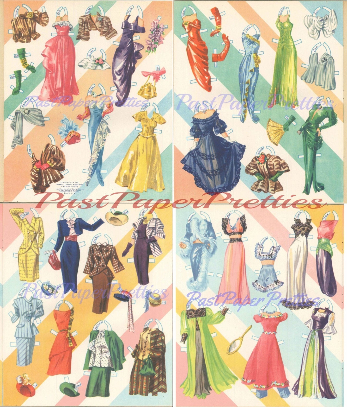 Vintage Paper Dolls Pert and Pretty Glamour Girls Dancing Dolls 1944 Printable PDF Instant Digital Download 9 Pretty Show Business Pin Ups