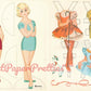 Vintage Paper Dolls Little Ballerina Cut-Outs c. 1961 Printable PDF Instant Digital Download 2 Cute Ballet Dancer Girls Clip Art