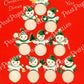 Vintage Printable Christmas Card Snowman Pile Tree Pyramid Coin Card Image Dime Holder PDF Instant Digital Download DIY Money Card