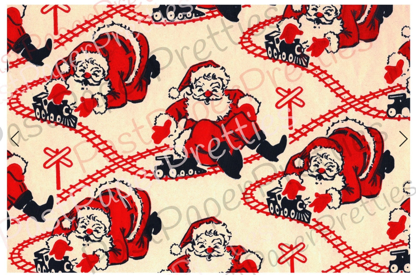 Vintage Printable Christmas Gift Wrap Old Fashioned Santa Claus 2 Retro Atomic Designs Instant Digital Download Holiday Wrapping Paper Image