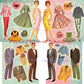 Vintage Paper Dolls Double Wedding c. 1964 Printable Instant Digital Download 16 Bridal Party Dolls & Clothes Clip Art JPEG PDF