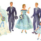 Vintage Paper Dolls The Heavenly Blue Wedding c. 1955 Printable PDF Instant Digital Download Wedding 6 Bridal Party Dolls & Clothes Clip Art