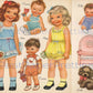 Vintage Paper Dolls Seven Children Live in a Shoe 1958 Printable PDF Instant Digital Download Adorable Kitsch Cute Little Children Dolls