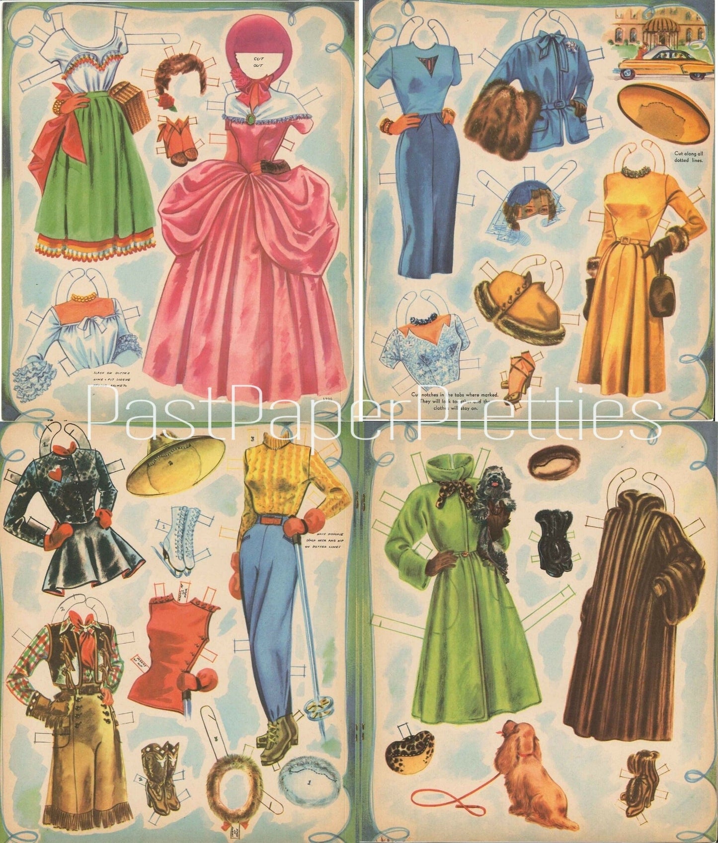 Vintage Paper Dolls My Little Margie TV Show 1954 Printable PDF Instant Digital Download TV Actress Starlet Gale Storm Doll Clip Art