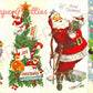 Vintage Printable Mid Century Santa Claus Christmas Card Images 4 Designs Instant Digital Download Kitsch Holiday Clip Art