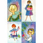 Vintage Printable Pretty Mid Century Mod Ladies Christmas Card Images PDF Instant Digital Download Retro '60s Holiday Housewives Set of FOUR