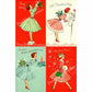 Vintage Printable Pretty Miss Peppermint Ladies Christmas Card Images PDF Instant Digital Download Retro Holiday Housewives SET FOUR