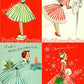 Vintage Printable Pretty Miss Peppermint Ladies Christmas Card Images PDF Instant Digital Download Retro Holiday Housewives SET FOUR