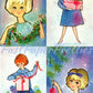 Vintage Printable Pretty Mid Century Mod Ladies Christmas Card Images PDF Instant Digital Download Retro '60s Holiday Housewives Set of FOUR