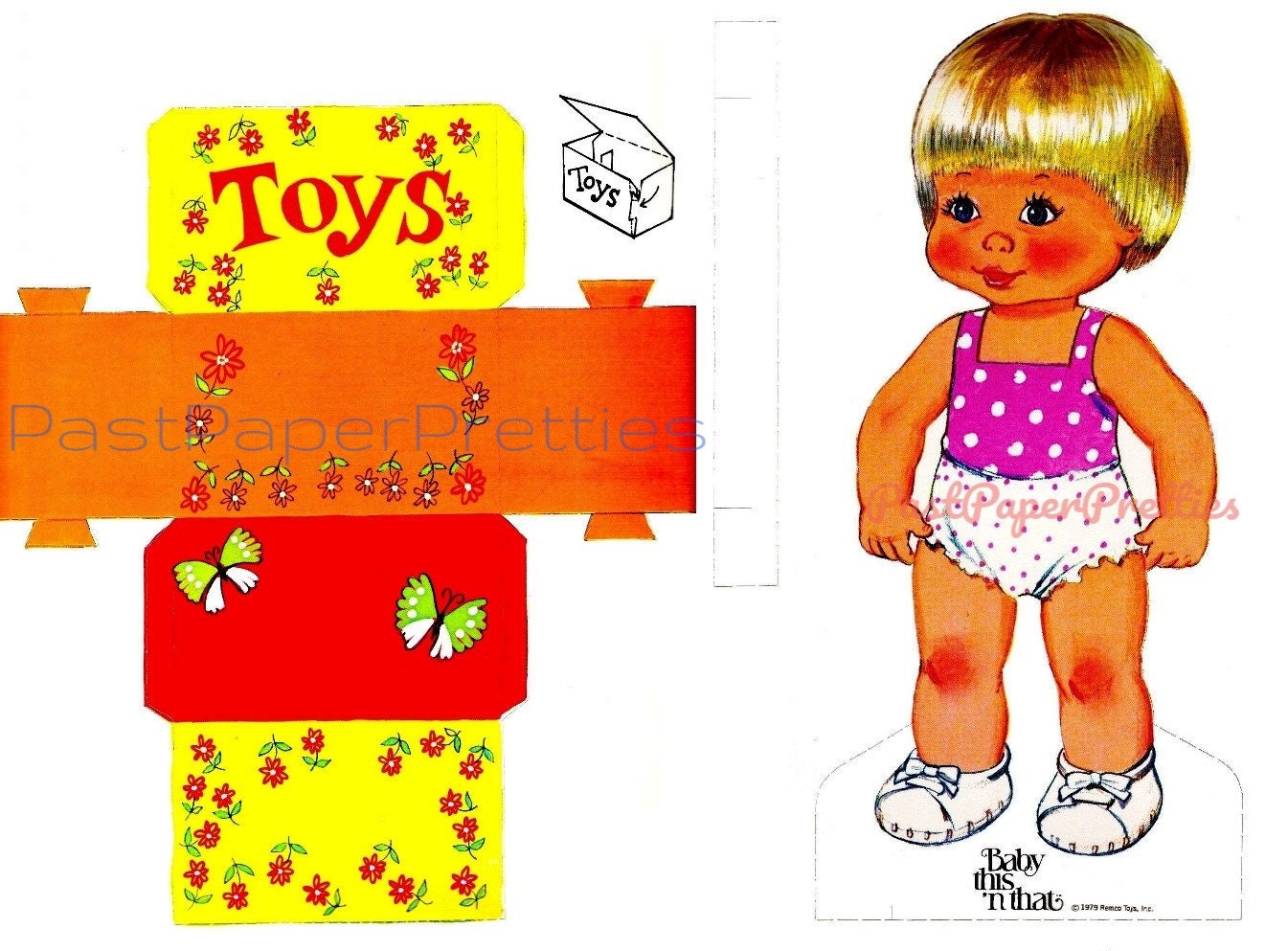 Vintage Paper Dolls Baby This 'n That Toy Doll c. 1979 Printable PDF Instant Digital Download Cute Childhood Memories Toy Doll Clip Art