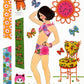 Vintage Paper Dolls Prints and Polka Dots Retro 1970s Mod Boho Hippie Groovy Fashions Printable PDF Instant Digital Download 3 Pretty Dolls