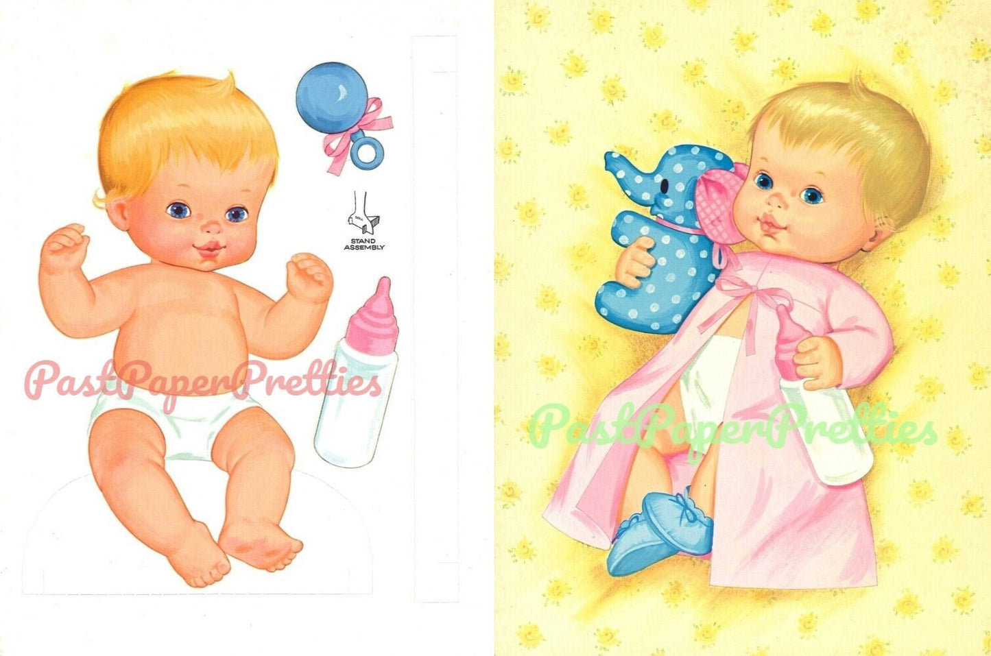 Vintage Paper Dolls Newborn Baby Tender Love Doll c. 1973 Printable PDF Instant Digital Download Cute Retro Childhood Toy Dolly Clip Art