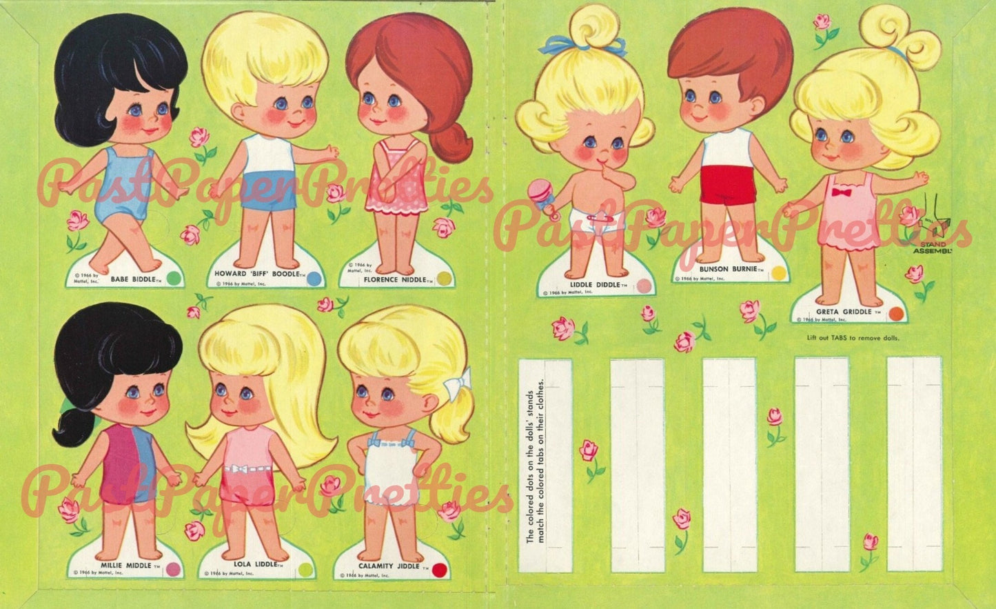 Vintage Paper Dolls Liddle Kiddles c. 1966 Printable PDF Instant Digital Download 9 Cute Childhood Toy Dolls Clip Art