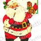 Vintage Printable Toymaker Santa Claus Mid Century Merry Christmas Card Images PDF Instant Digital Download Kitschmas Holiday Clip Art