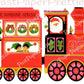 Vintage Printable Christmas Card Santa's Express Train and Elves Image c. 1960s Instant Digital Download Merry Kitschmas Holiday Clipart