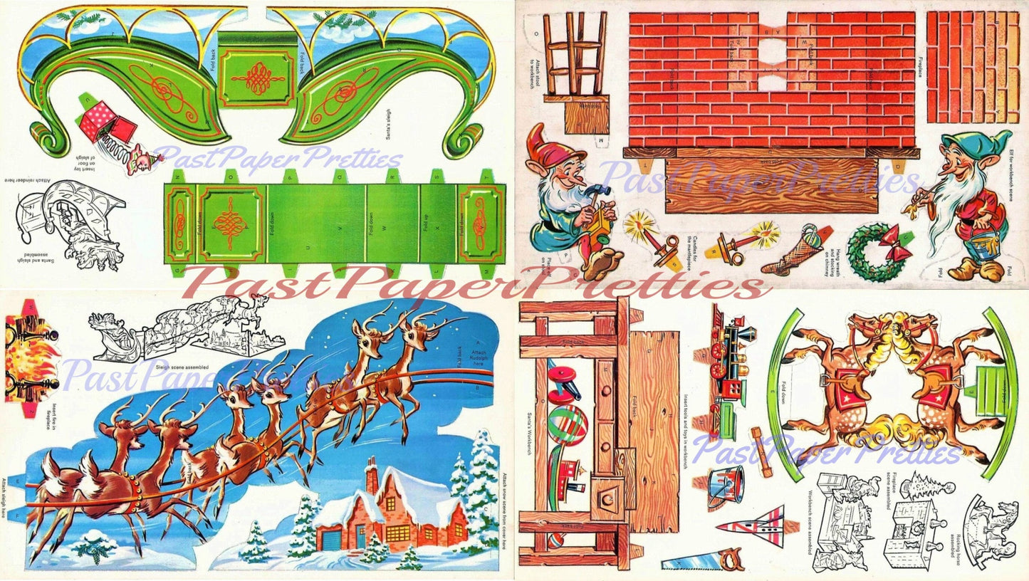 Vintage Paper Dolls Rudolph The Red-Nosed Reindeer c. 1961 Printable PDF Instant Digital Download Retro Christmas Playset Cut Outs Book