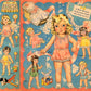 Vintage Blue Bonnet Paper Dolls c. 1942 Cute Little Girls and Their Toy Dollys Printable PDF Instant Digital Download Kitsch Clip Art