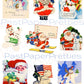 Vintage Printable Christmas Gift Tags Seals Stickers Collage PDF Instant Digital Download Retro 1930s 1940s Cute Kitsch Holiday Clip Art