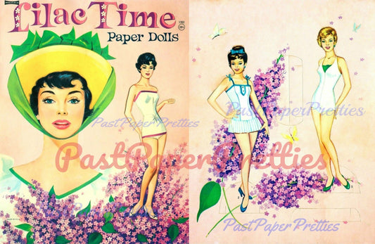 Vintage Paper Dolls Lilac Time c. 1959 Printable PDF Instant Digital Download 2 Pretty Ladies & Clothes Clip Art