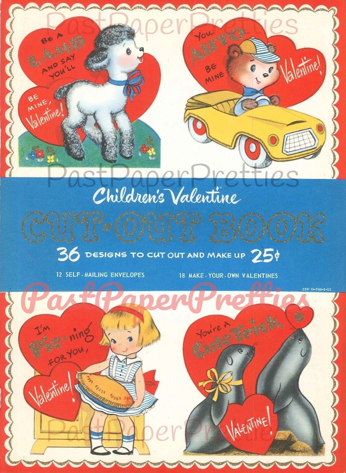 36 Vintage Printable Valentines Day Cards Cute Kitsch Girls Boys Animals Collage Sheets c. 1960s PDF Instant Digital Download