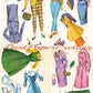 Vintage Paper Dolls Dress-Up Dolls c. 1963 PDF Printable Instant Digital Download 2 Pretty Ladies and Fashions Clip Art