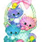 Vintage Printable Easter Pastel Easter Kittens in A Basket and Chicks Card Image Instant Digital Download Cute Kitsch Kitty Cats 300 dpi