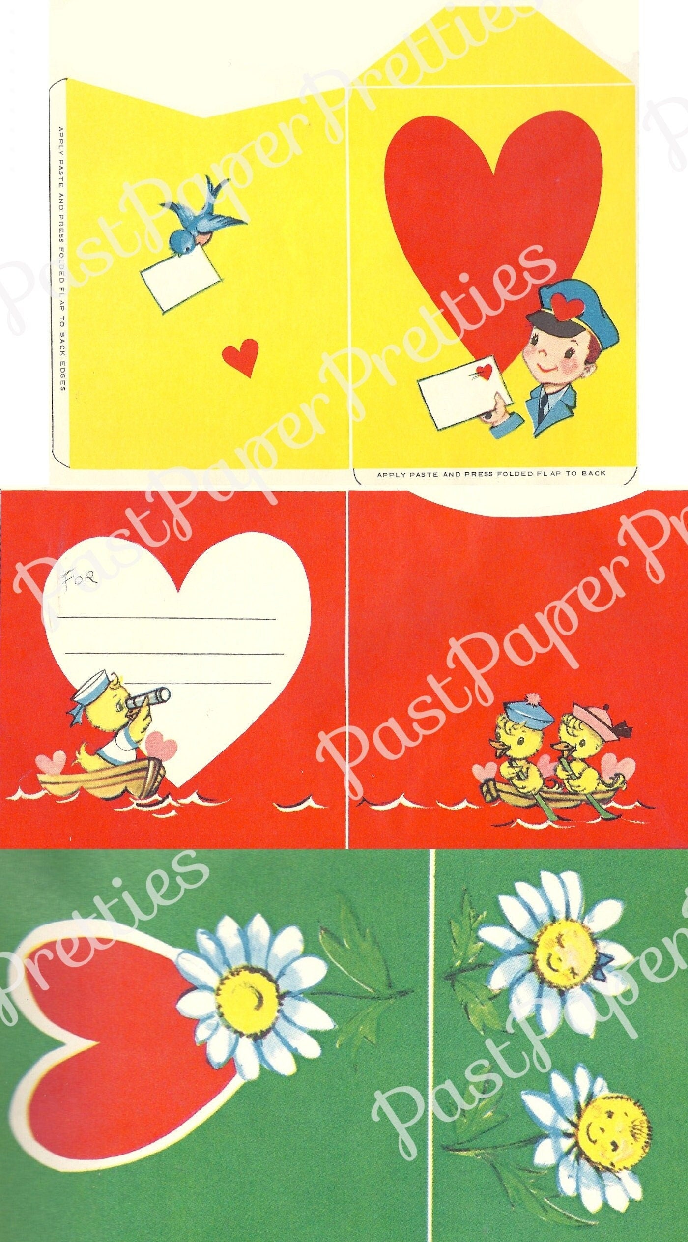 Vintage Printable Retro Envelopes and Kissing Stamps Seals for Valentine Cards PDF Instant Digital Download 9 Envelopes 84 Stamps