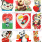 18 Vintage Printable Panda Bear Valentine Cards Images PDF Instant Digital Download ALL Kitsch Anthropomorphic Panda Love Clip Art