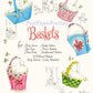 Vintage Printable May Day Easter Flower Baskets c. 1954 PDF Instant Digital Download Cut Out and Assemble Paper Spring Baskets SET TWO