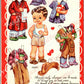 Vintage Printable Valentines Day Cute Cut Out Paper Dolls Book 1957 Lauren Joan Ward Terry PDF Instant Digital Download Girls Boys