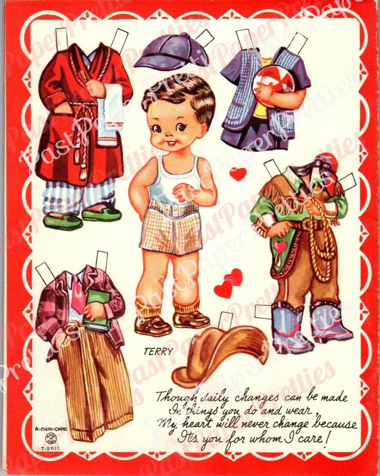 Vintage Printable Valentines Day Cute Cut Out Paper Dolls Book 1957 Lauren Joan Ward Terry PDF Instant Digital Download Girls Boys