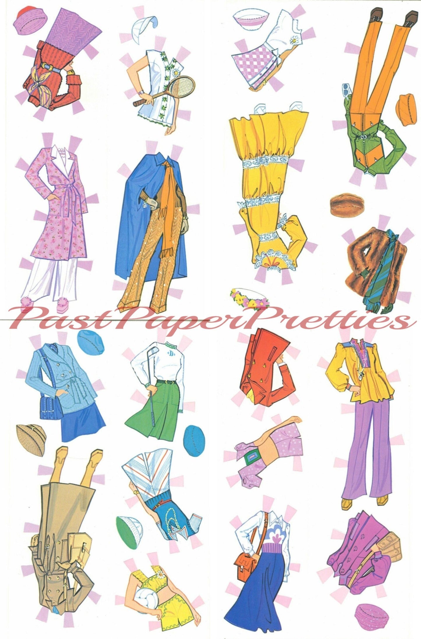 Vintage Paper Dolls Dusty Retro Fashion Doll 1976 Printable PDF Instant Digital Download Cute Childhood Toy Doll Clip Art Z1