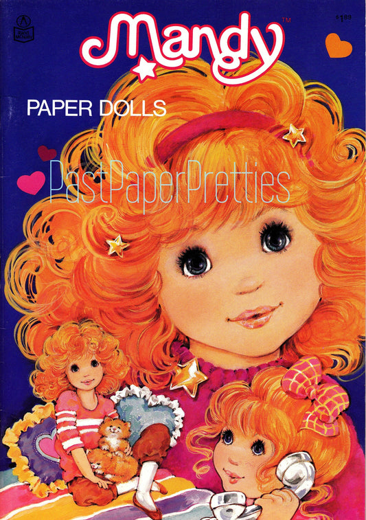 Vintage Paper Dolls Mandy c. 1984 Printable PDF Instant Digital Download Retro 80s Pretty Redhead Redhaired Toy Doll Clip Art