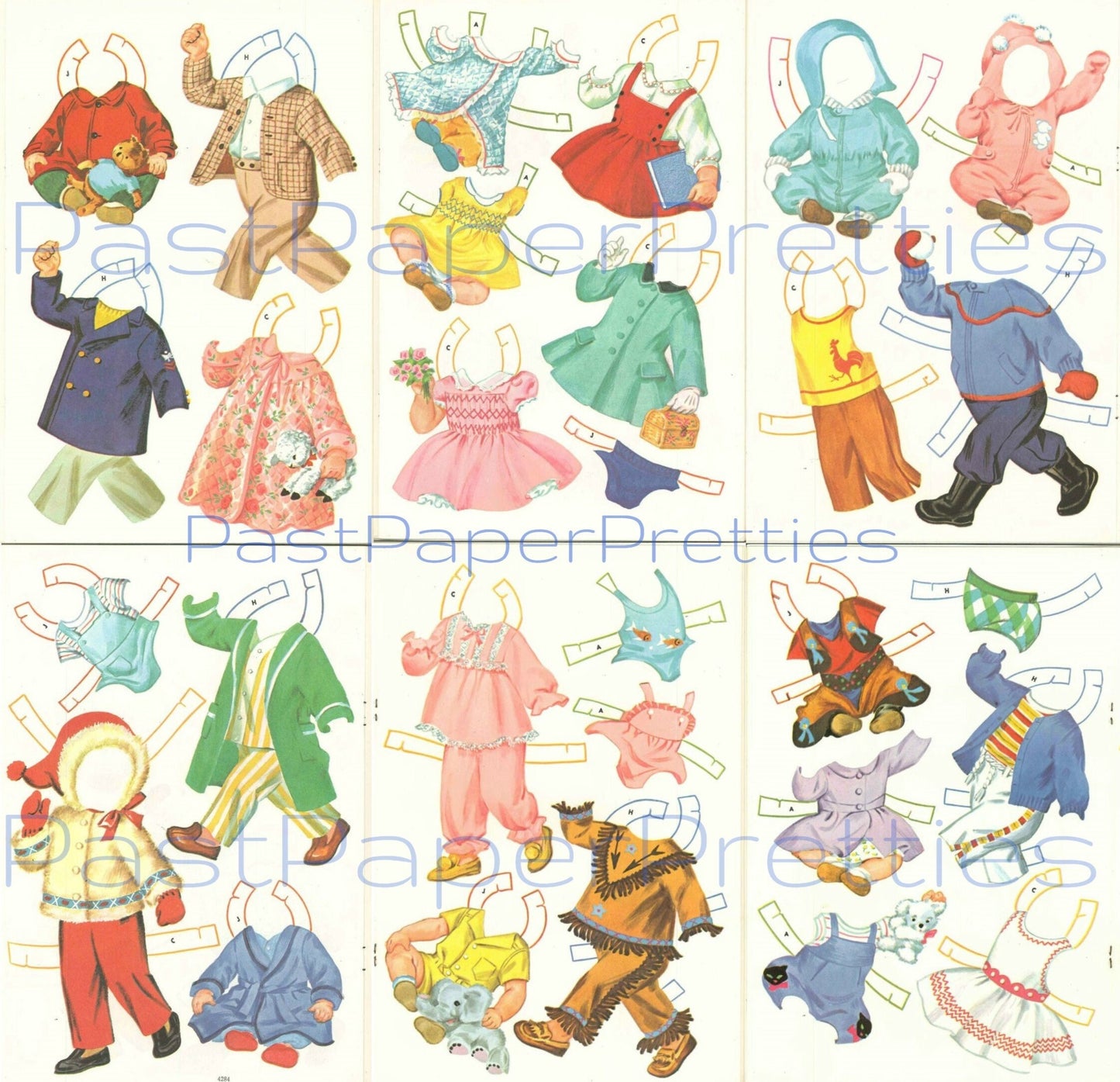 Vintage Nursery Paper Dolls 1969 Printable PDF Instant Digital Download Kitschy Cute Baby and Toddlers Dolls Clip Art