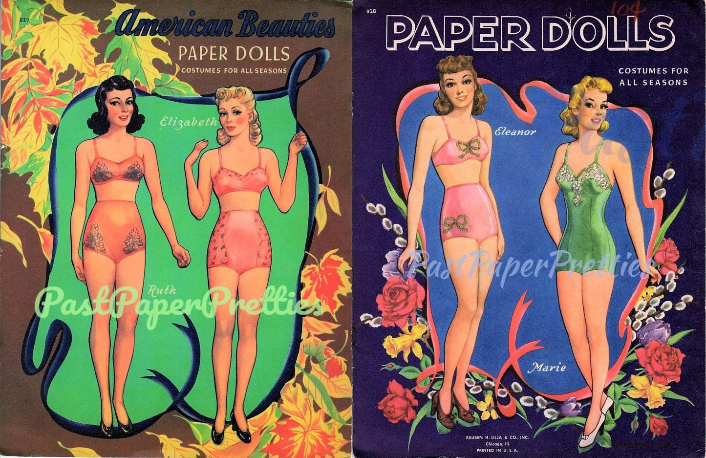 Vintage Paper Dolls American Beauties c. 1951 PDF Printable Instant Digital Download Beautiful '50s Glam Glamour Pin Up Gals Clip Art