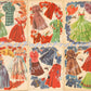 Vintage Prom Paper Dolls c. 1952 Printable PDF Instant Digital Download 3 Teen Girl Dolls School Dance Clip Art Perm Kit