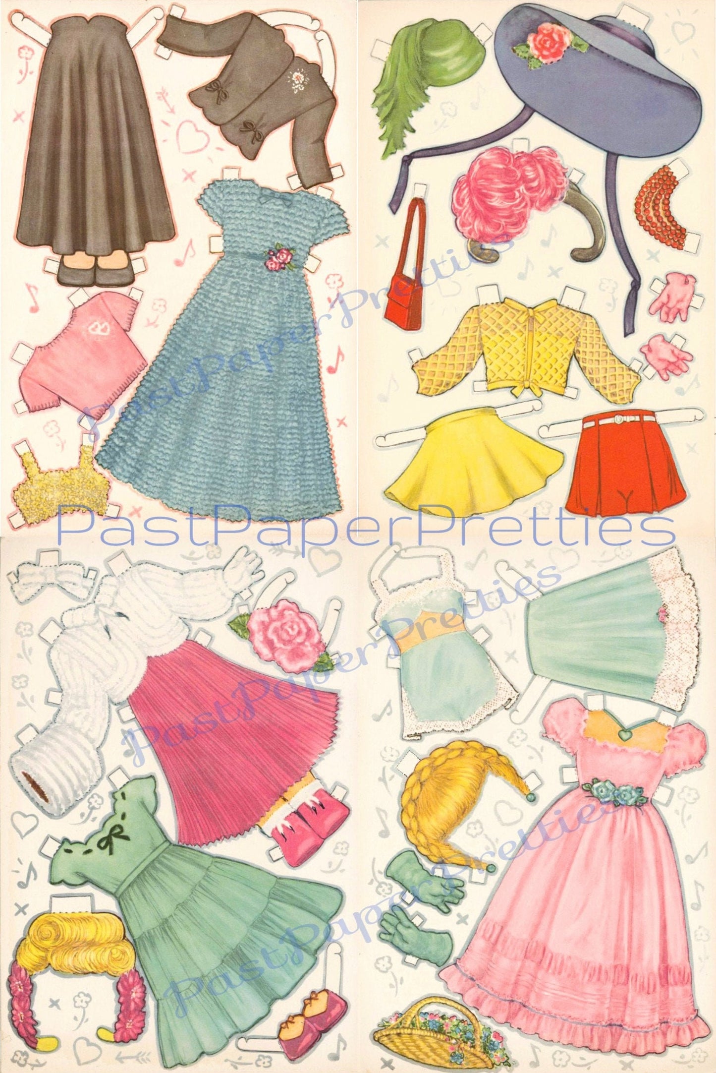 Vintage Paper Dolls Cute Big Eyed Girl Sally Bride Retro 1950 Printables PDF Instant Digital Download Kitsch Ephemera Wedding Clip Art JPEG