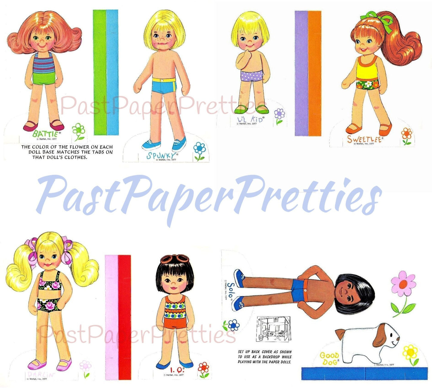 Vintage Paper Dolls The Honey Hill Bunch c. 1977 Printable PDF Instant Digital Download Cute Childhood Toy Dolls Clip Art