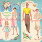 Vintage Paper Dolls Bridal Party Cut-Out Dolls c. 1950 Printable PDF Instant Digital Download Cute Kitsch Wedding Party Bride Groom Clip Art