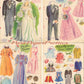 Vintage Paper Dolls Bride and Groom c. 1949 Printable PDF Instant Digital Download 6 Wedding Dolls and Clothes Clip Art