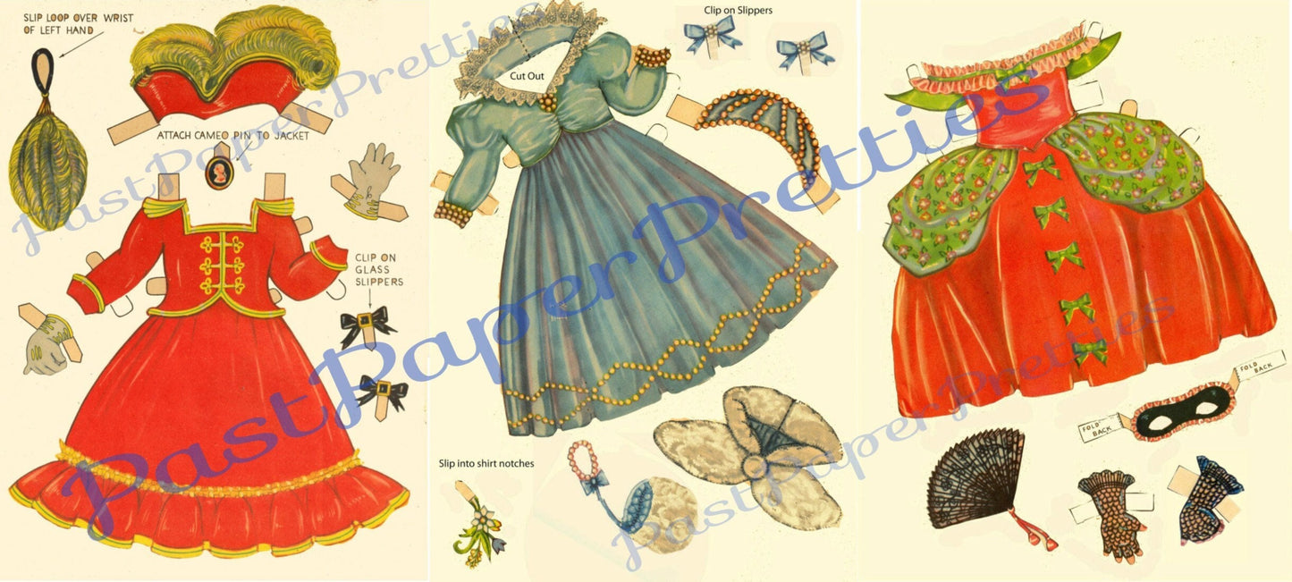 Vintage Paper Dolls Cinderella Steps Out c. 1948 Prince Charming Printable PDF Instant Digital Download Kitsch Fairy Tale Ephemera Clip Art