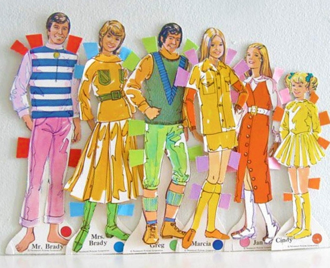 Vintage Paper Dolls Set The Brady Bunch c. 1973 Printable PDF Instant Digital Download Retro 70s TV Show Family Clip Art