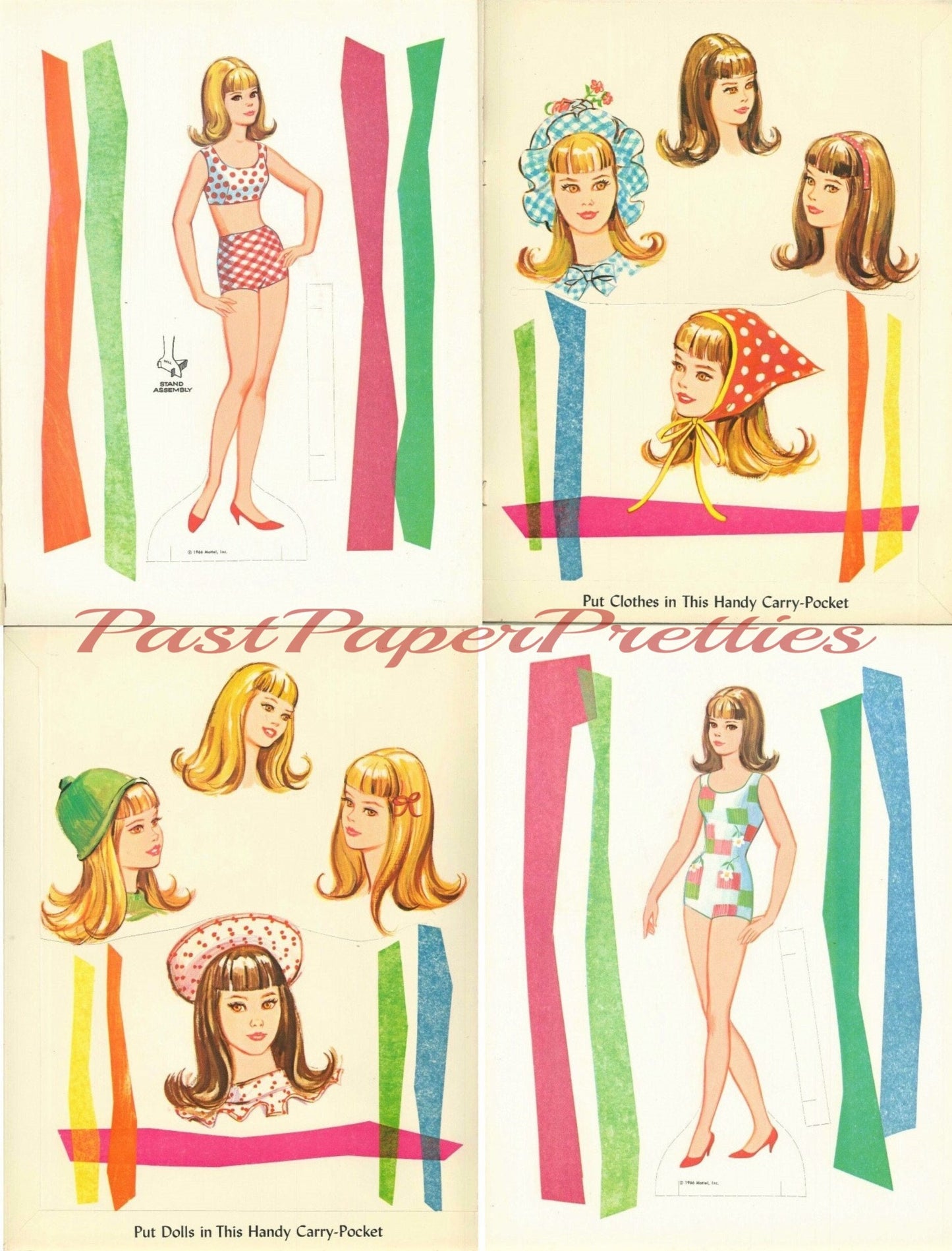 Vintage Paper Dolls Meet Francie c. 1966 Printable PDF Instant Digital Download Cute Childhood Toy Fashion Doll Clip Art Z1