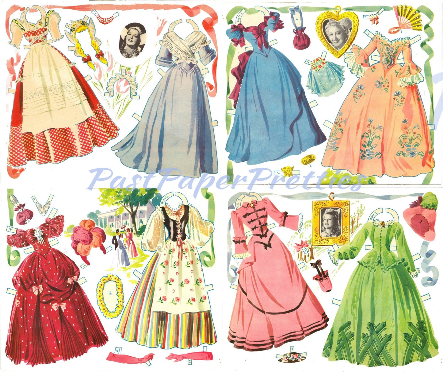 Vintage Paper Dolls Jeanette MacDonald Singing Movie Star c. 1941 Printable PDF Instant Digital Download Hollywood Actress Doll Clip Art