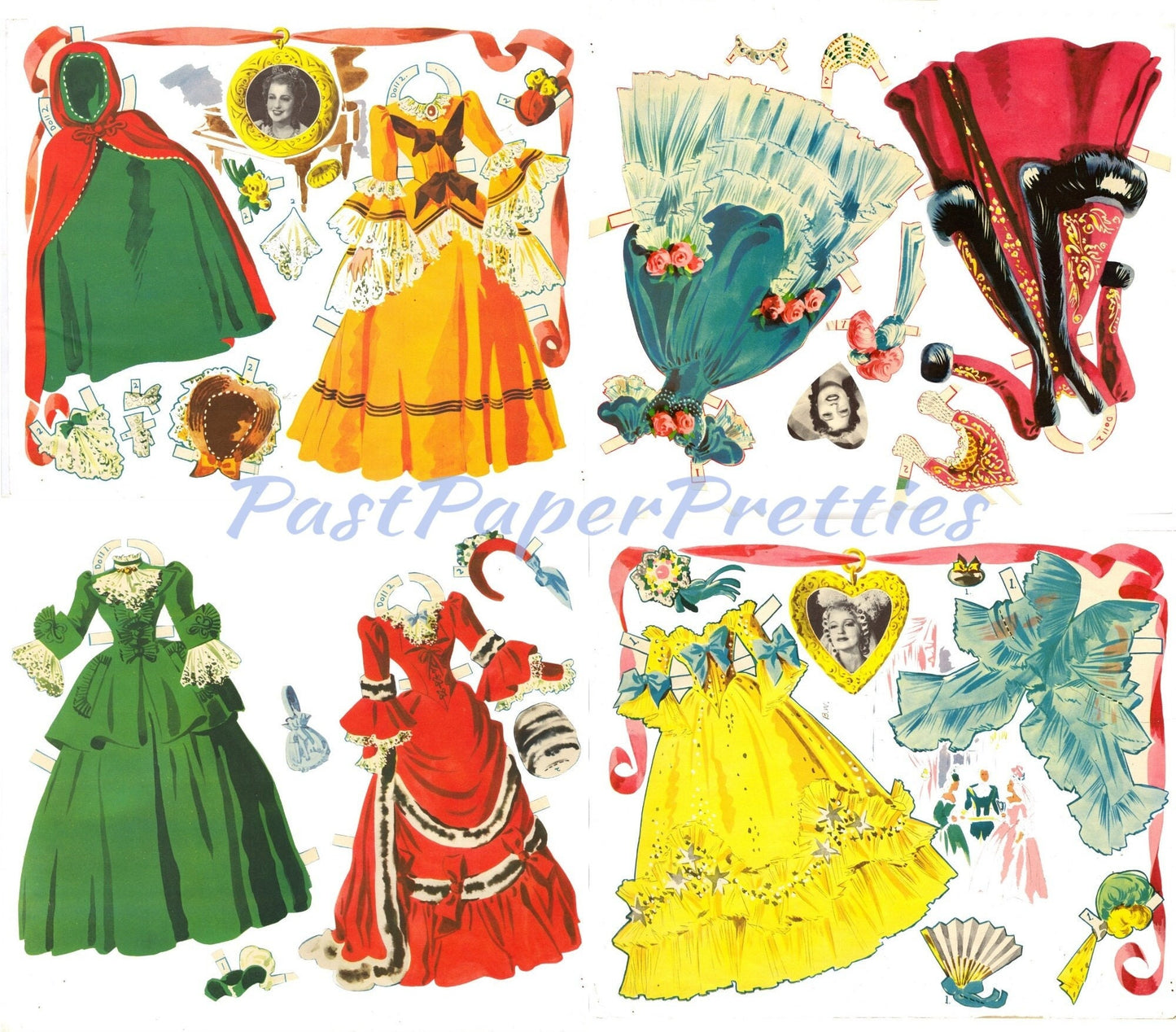 Vintage Paper Dolls Jeanette MacDonald Singing Movie Star c. 1941 Printable PDF Instant Digital Download Hollywood Actress Doll Clip Art