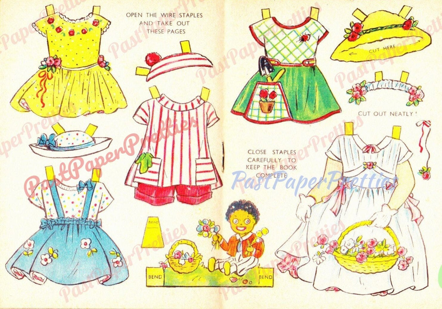 Vintage Paper Dolls Happy Days with Dolly Cut-Outs Book Printable PDF Instant Digital Download Cute Little Girl Clip Sandles 1950s