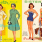 Vintage Paper Dolls Sister Dolls c. 1964 Printable PDF Instant Digital Download Pretty Sibling Sister Dolls Clip Art