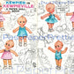 Vintage Paper Dolls Kewpies in Kewpieville Retro 1966 Printable PDF Instant Digital Download Cutie Cupies Clip Art JPEG